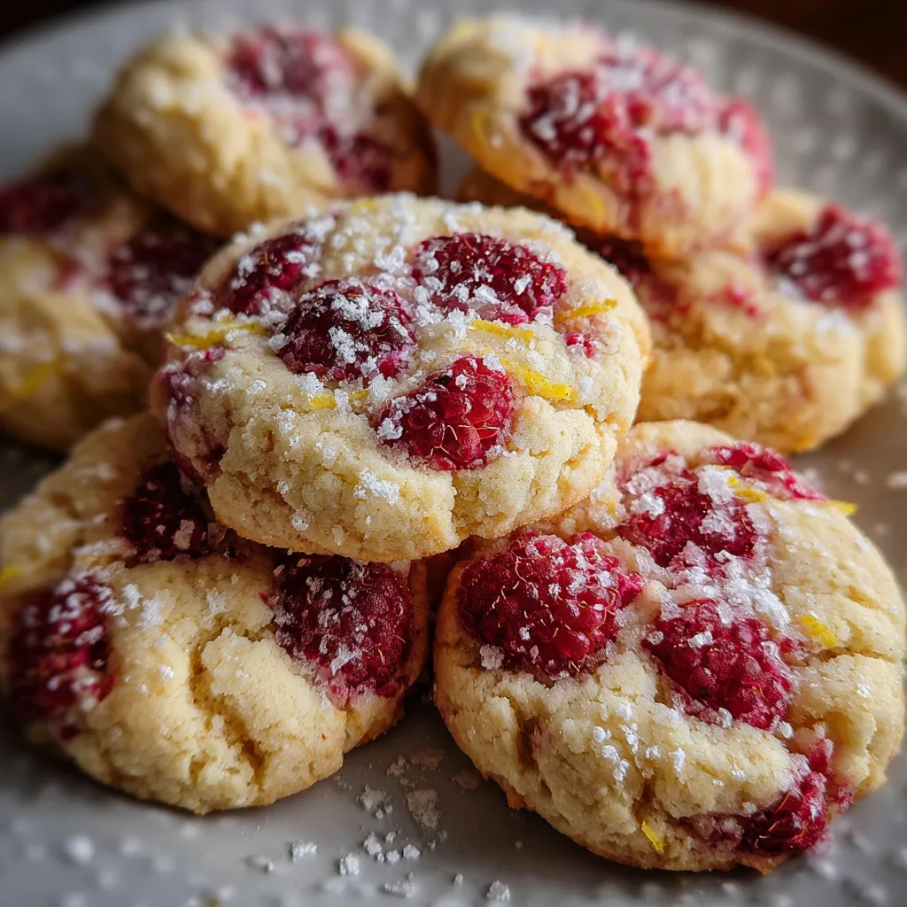 Lemon Raspberry Cookies with Bright Citrus Glaze and Fresh Berry Bursts